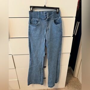 High-Rise Blue Flare Jeans